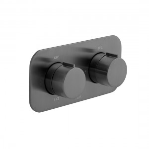 Individual by Vado Tablet Altitude Thermo Shower Valve 2 Outlets & 2 Handles (Horizontal) Brushed Black [IND-T148/2-H-ALT-BLK]