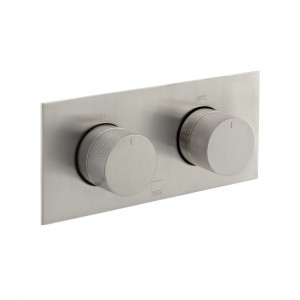 Individual by Vado Thermostatic Shower Valve 2 Outlet Horizontal with Knurled Accents Brushed Nickel [IND-T148/2-H-BRNK]