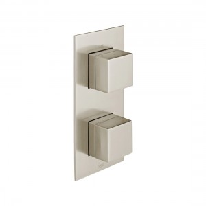 Individual by Vado Tablet Notion Thermo Shower Valve 1 Outlet & 2 Handles (Vertical) Brushed Nickel [IND-T148-NOT-BRN]