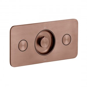 Individual by Vado Zone Thermo Shower Valve 2 Outlets & 2 Push Buttons (Horizontal) Brushed Bronze [IND-Z128/2-H-BRZ]