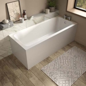 The White Space VAL1880 Vale Single Ended Bath 1800 x 800mm - White (BATH PANELS NOT INCLUDED)