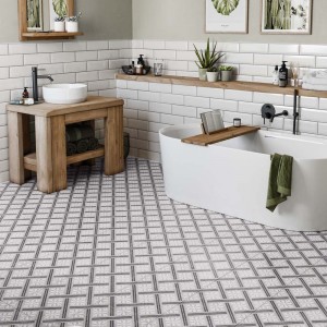 Verona Mondrian Ceramic Floor & Wall Tile (Patterned) 335 x 335mm Grey [P12034]