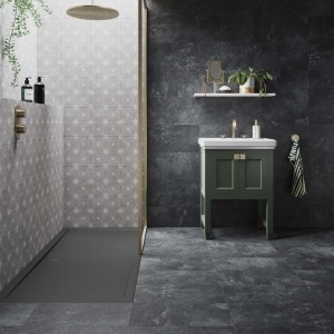 Verona Vincent Ceramic Floor & Wall Tile (Patterned) 335 x 335mm Grey [P12038]