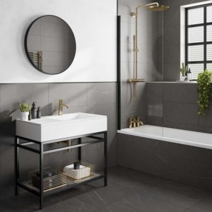 Verona Capri Porcelain Floor & Wall Tile 600 x 600mm Dark Grey [P12790]