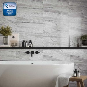 Verona Laurent Ceramic Wall Tile 600 x 300mm Grey Gloss [P12880]