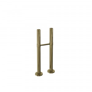 Burlington W7GOLD Stand Over Rim Pipes with Horizontal Support Bar (Pair) Gold
